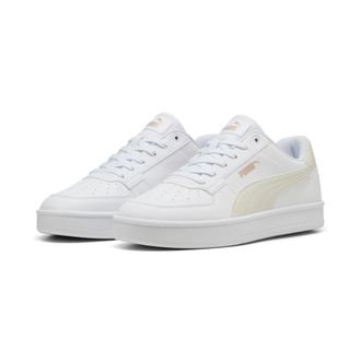 Puma Sneaker PUMA CAVEN 2.0, Damen, Gr. 42,5, weiss (puma wei&szlig;, vapor gray, puma gold), Synthetik, mehrfarbig, Schuhe Sneaker