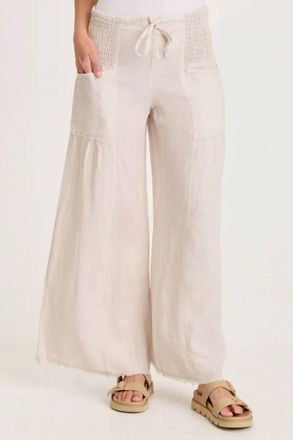 Xcvi Coleson Linen Wide Leg Pants In Sonic Silver