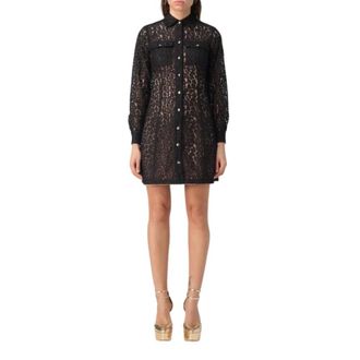 Michael Kors Kleedjes, Dames, Zwart, M, Mf 381Q43Tq Mini Kanten Jurk