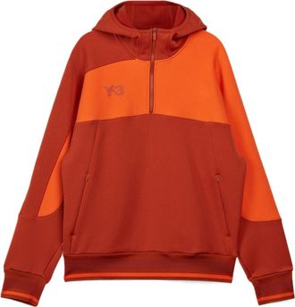 adidas Logo Half-Zip Hoodie Red HT2283