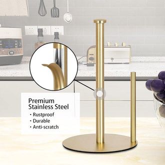 OEM Soporte Para Rollo De Papel Higi&eacute;nico, Soporte Para Rollo Papel Higi&eacute;nico Dorado Encimera, Fabricado Acero Inoxidable, Acabado Dorado Cepillado