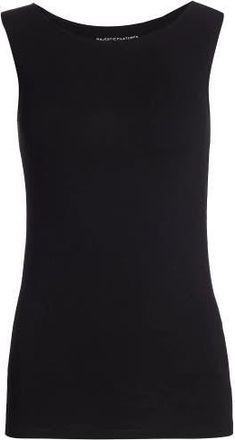 Majestic Filatures Soft Touch Merrow Edge Crewneck Tank in Noir at Nordstrom, Size 4