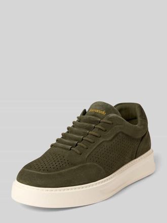 Barracuda Sneaker aus echtem Leder mit Logo-Detail in Khaki, Gr&ouml;&szlig;e 41