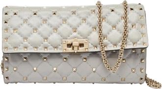 Valentino Tweedehands leren schoudertassen - Dames - Vintage Schoudertas - Grijs - ONE Size - Leer - Vintage