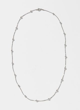 Simons Womens Metallic bead silver chain