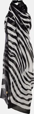 Balmain Pareo de seda estampado