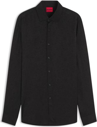 HUGO BOSS Slim-fit shirt in jacquard-patterned fabric