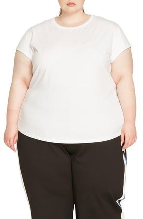 Universal Standard Ashley Cap Sleeve Cotton T-Shirt in White at Nordstrom