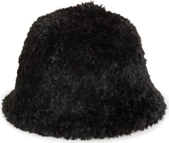 Tasha Soft Faux Fur Bucket Hat in Black at Nordstrom Rack