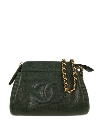 Chanel Borsa mini in pelle Caviar con catena 1997-1999 - Verde