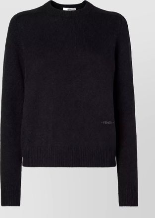 Fendi cashmere ribbed long-sleeve sweater