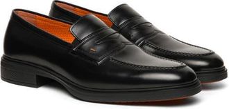 Santoni Easy Penny Loafer in Black at Nordstrom, Size 10.5