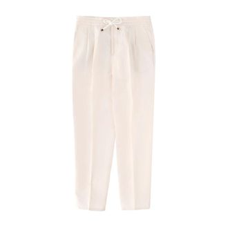 Brunello Cucinelli Leisure Fit Broek - Heren - Broeken - Beige - Maat: XL Katoen