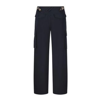 Burberry Straight Trousers, male, Blue, Size: L Cyrus Cargo Trousers