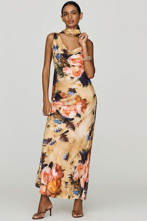 Repeat Mindy Cowl Scarf Maxi Dress