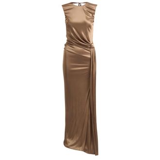 Elisabetta Franchi Red Carpet Dress - Dames - Avondkleed - Bruin - XS - Kleedjes