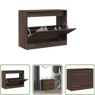 vidaXL vidaXL Scarpiera per ingresso - Scarpiera Rovere Marrone 80x34x63 cm in Legno Multistrato