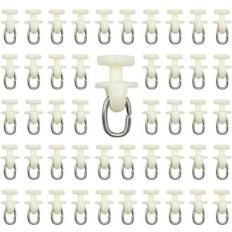 OEM 100 Rodillos Para Riel De Cortina (blancos) - Riel Deslizante Para Gancho De Cortina De Interior, Polea De Cortina De Pl&aacute;stico - Crezuo
