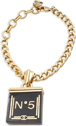 Chanel 2021 Gold Plated Resin No 5 Charm Bracelet costume bracelet - Goud