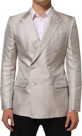 Dolce & Gabbana Beige MARTINI Double-Breasted Suit Mens Blazer