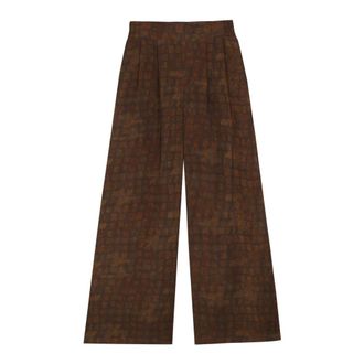Cortana Cassiopea- pantalon ancho de cupro jord print- - Trousers - Mujer - Marr&oacute;n - 2XS