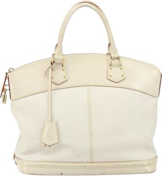 Louis Vuitton Suhali Lockit Handbag Leather White Leather Handbag (Pre-Owned)