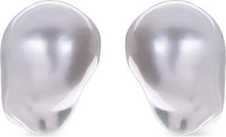 Baggins Orecchini a bottone South Sea in oro bianco 14 carati con perle