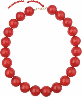 Gemelli Womens Costa Beaded Statement Necklace In Red