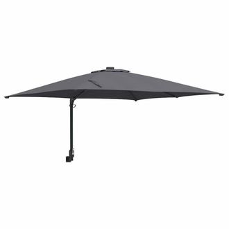 Berkfield Home Outdoor Umbrella Anthracite Polyester, Powder-Coated Steel Large in Charcoal