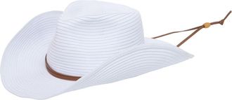 San Diego Hat Company Ribbon Pinch Crown Cowboy Hat in White at Nordstrom Rack