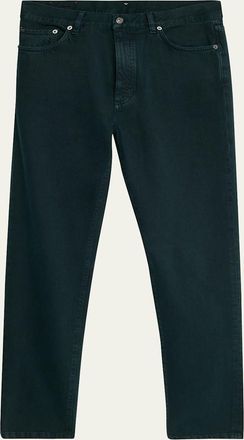 Ermenegildo Zegna Mens Dark Green Denim Straight-Leg Jeans