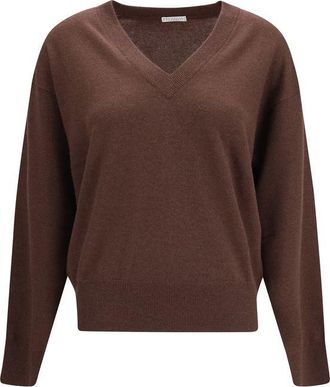 Brunello Cucinelli Brown Cashmere Womens Sweater