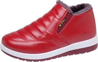 Generic Womens High Heel Boots Performance Warm Boots All Weather Comfortable and Ladies Non Slip Ankle Boots (Red, 5.5)