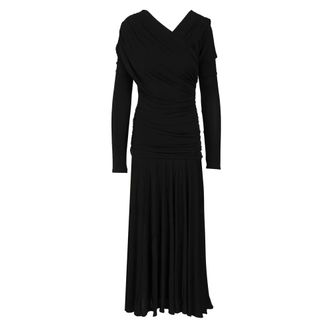 Ganni Ruched Maxi Dress - female - Ganni - Maxi Dresses - Black - XS - Dresses