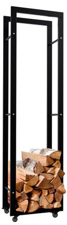 Clp Soporte Para Le&ntilde;a Keri Con Ruedas Negro 25x40x150 Cm