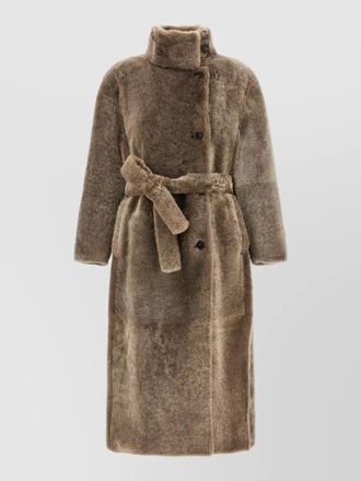 Brunello Cucinelli shearling belted coat