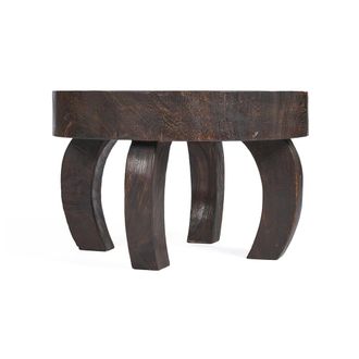 Bazar Bizar Mesa de centro de madera de mango en nogal oscuro 70x70x45 cm