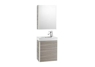 Roca Roca-8414329939330 Roca - Pack Con Armario Espejo (mueble Base Lavabo Y Armario Espejo) - Serie Mini, Color Arena Texturizado