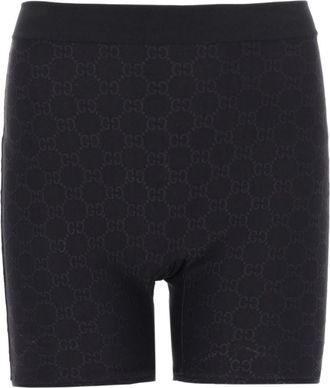 Gucci Black Logo Print Shorts