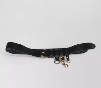 Miu Miu leather belt gold tone hardware adjustable strap