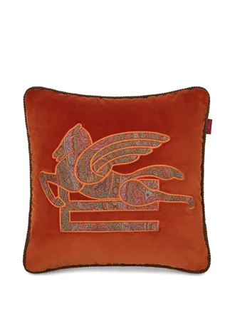 Etro Home Kussen met geborduurd logo - Oranje