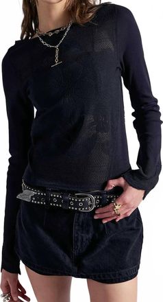 Free People Delilah Long Sleeve Top In Black