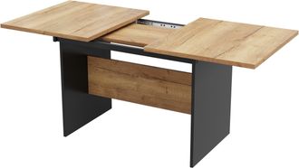 STILVORA Mesa De Comedor Para 4 A 6 Personas Extensible Con Tablero Efecto Madera, En Mdf, Negro Y Nogal Oscuro