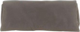Rick Owens Gewatteerde leren clutch - Dames - Tassen - Grijs - Maat: ONE Size Leer