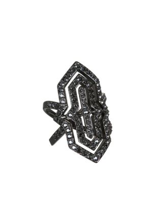 Karl Lagerfeld Womens 5448405 Ladies Ring - Black Stainless Steel - Size O
