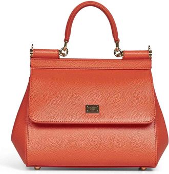 Dolce & Gabbana Small Sicily Handbag - Dames - Handtassen - Oranje - ONE Size - Katoen - Tassen