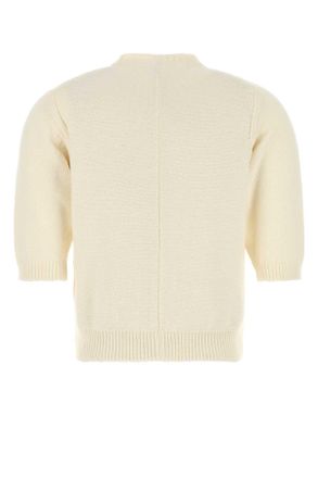 Bottega Veneta Womens Ivory Wool Sweater Chalk Exterior: Maglieria