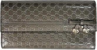 Gucci Pre-owned Micro Guccissima Long wallet (bi-fold) - Dames - Vintage Accessoires - Grijs - ONE Size - Leer - Vintage