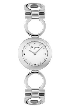 Ferragamo Gancino Bracelet Watch, 28mm in Stainless Steel at Nordstrom Rack
