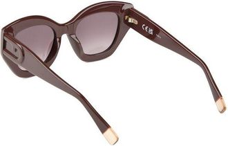 Furla Womens Sunglasses Glossy Full Brown Acetate Eyewear